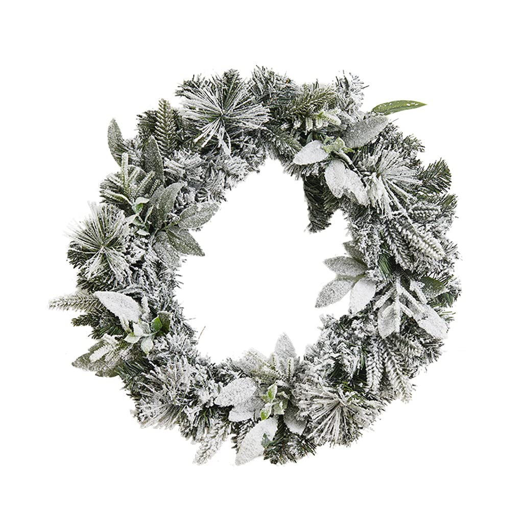 Guirlande de Noël blanche et verte 30cm pour décoration murale