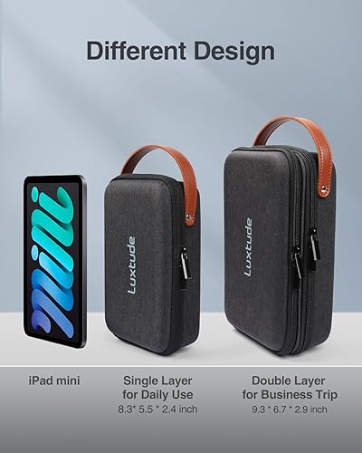 Miniatura 4 de Luxtude Estuche organizador de artículos electrónicos, estuche rígido para electrónica, bolsa de tecnología dura, bolsa de accesorios tecnológicos