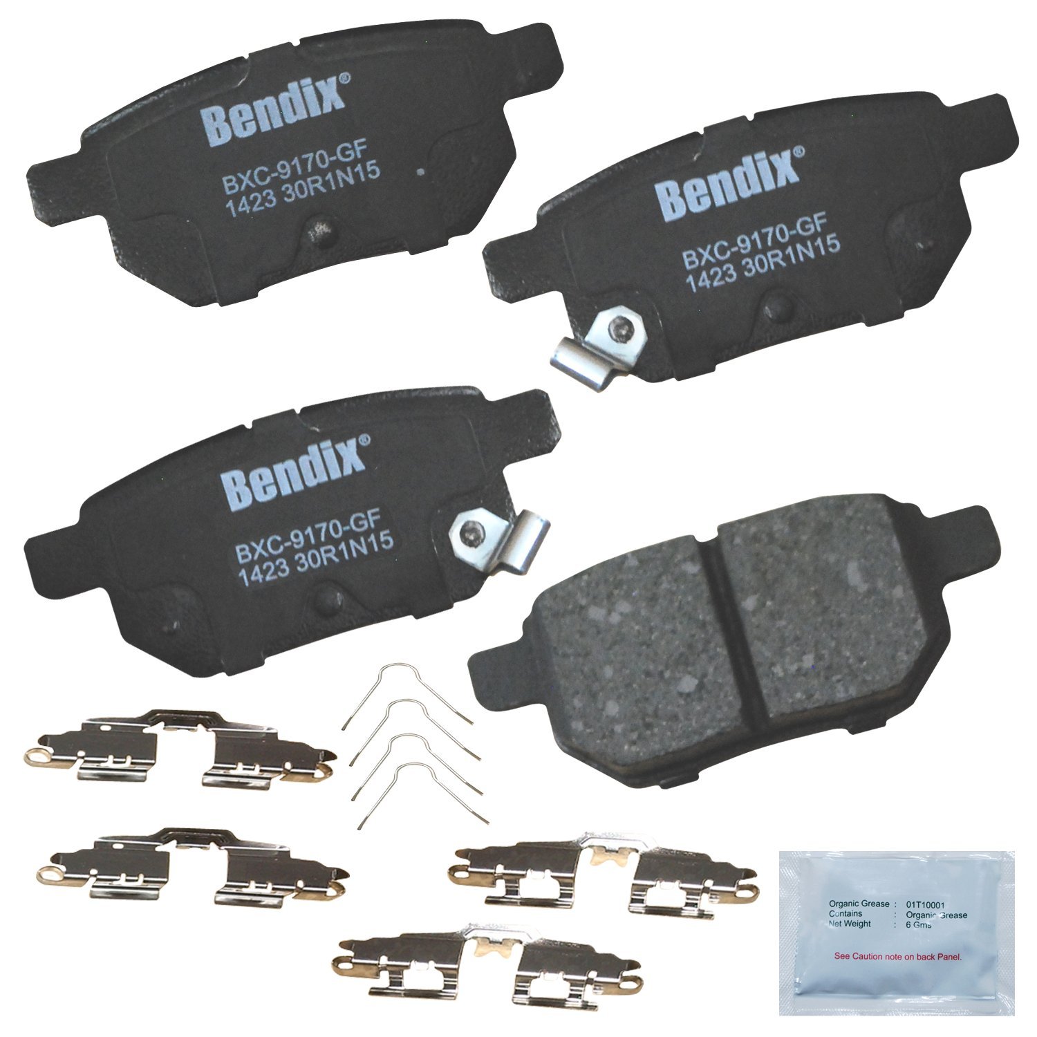 Bendix Priority1 CFC1423 Ceramic Rear Brake Pads for Lexus CT200h 2017-2015, Scion iM 2016, Toyota Corolla 2017, Corolla iM 2017, Prius 2017-2015, Prius Plug-In 2015-2012, Yaris 2014