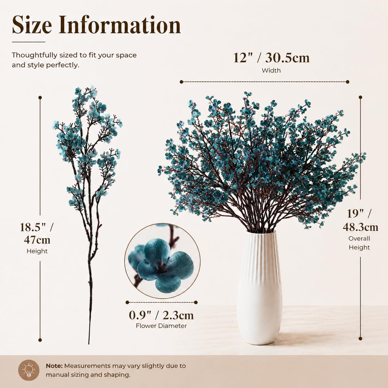 Mandy's 6 Bundles Artificial Teal Baby’s Breath Flowers image 3