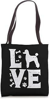 Love Poodle Standard Miniature Toy Pet Dog Lover Owner Gift Tote Bag