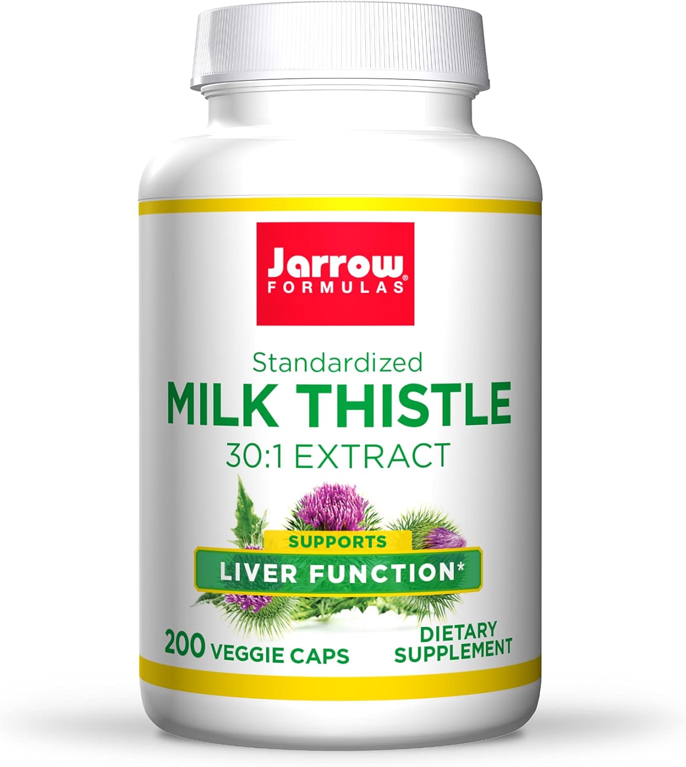 Jarrow Formulas Milk Thistle 150 mg - 200 Veggie Capsules - Antioxidant Supporting Immune Response, Liver Function & Glutathione - Up to 200 Servings : Health & Household