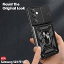TheGiftKart Tough Armor Bumper Back Cover Case for Samsung Galaxy S23 FE 5G | Sliding Camera Cover, Kickstand & Ring Holder | 360° Protection Back Cover for Samsung Galaxy S23 FE 5G (PC & TPU, Black) gallery image