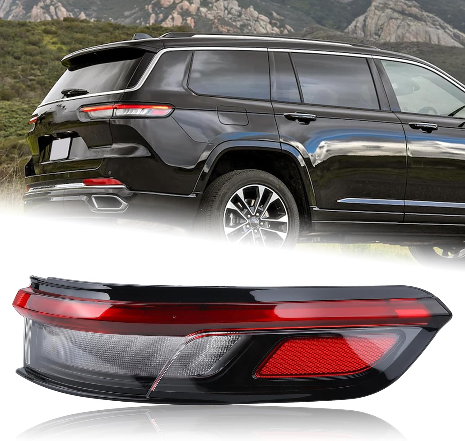 Right Passenger Side Tail Light LED Rear Lamp Compatible for 2021 2022 2023 2024 Jeep Grand Cherokee Jeep Grand Cherokee L 68421132AD