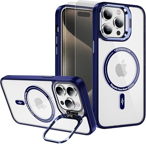 Miniatura 8 de Fudley Funda para iPhone 13 Pro Max, equipada con 2 protectores de pantalla de vidrio templado + 2 protectores de lente de cámara, antideslizante y