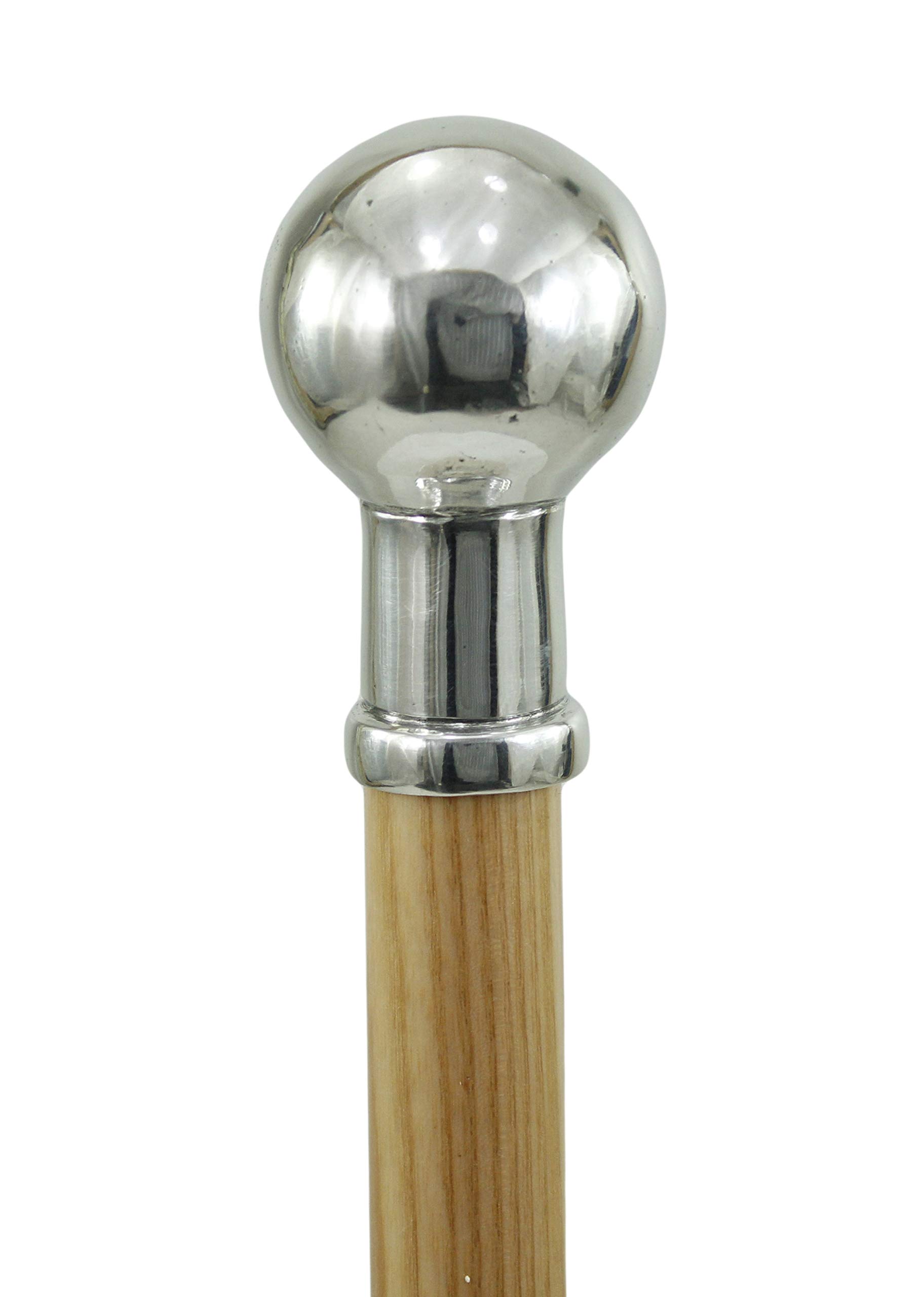Bastón de Paseo con Bola Elegante para Ceremonias | Bastón de Paseo de Madera y Peltre Personalizado, Fabricado en Italia por Cavagnini.