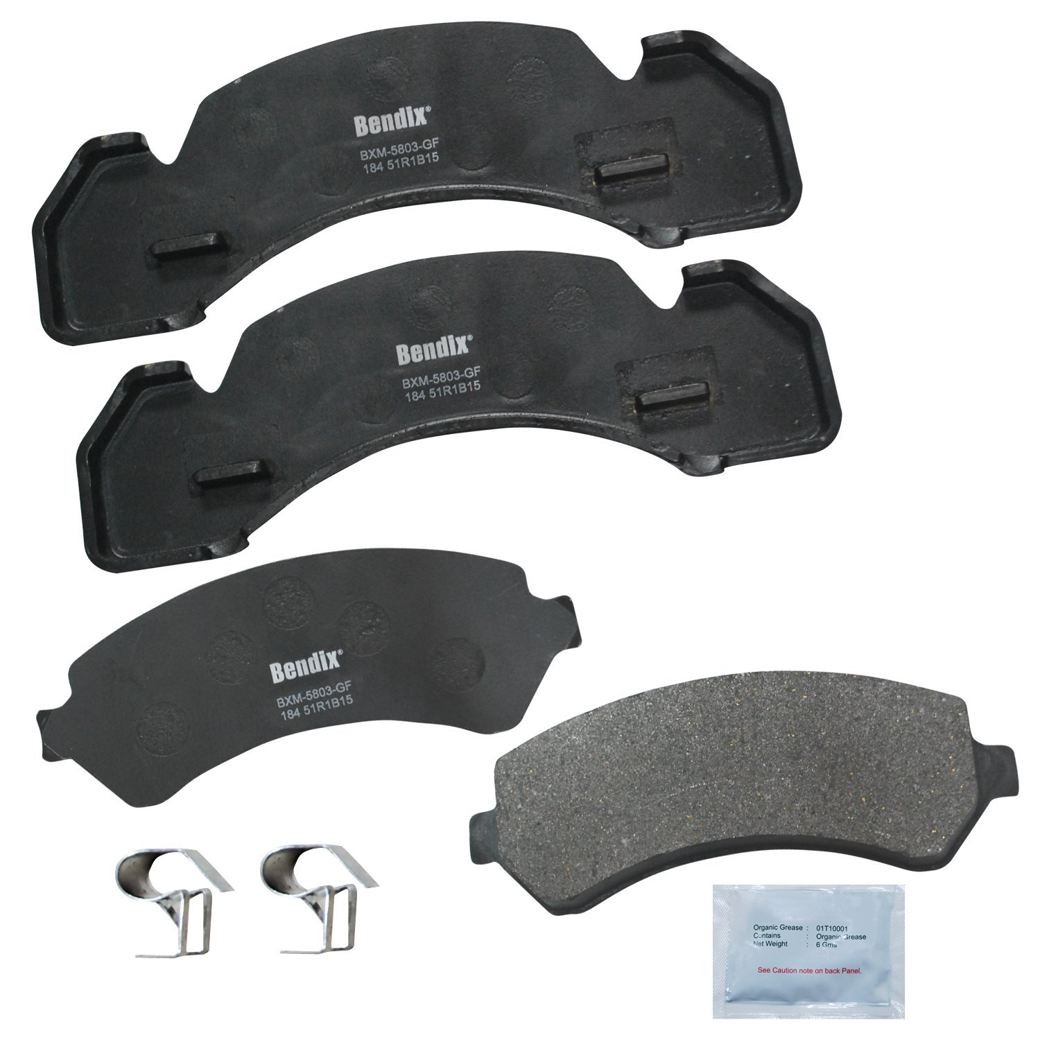 Bendix Fleet Metlok MKD184FM Brake Pads for Select Models International 1452SC,1652UPS S S S,3400,3800,4600,4700,G,Genesis RE Metro II Metro II