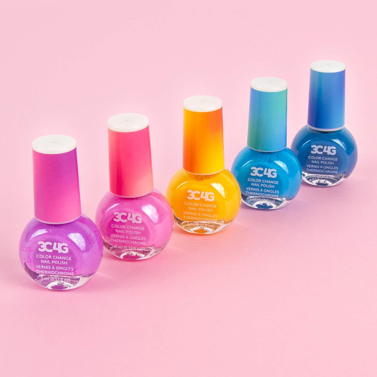 3C4G Color Changing Nail Polish Set for Girls & Teens - 5 Magical, Non-Toxic Colors That Transform, Safe & Fun Nail Polish Kit for Ages 8+ Perfect for Parties, Gifts, & DIY Manicures Make It Real 5 Color Changing image 6 of 8 B08WG1KLWK