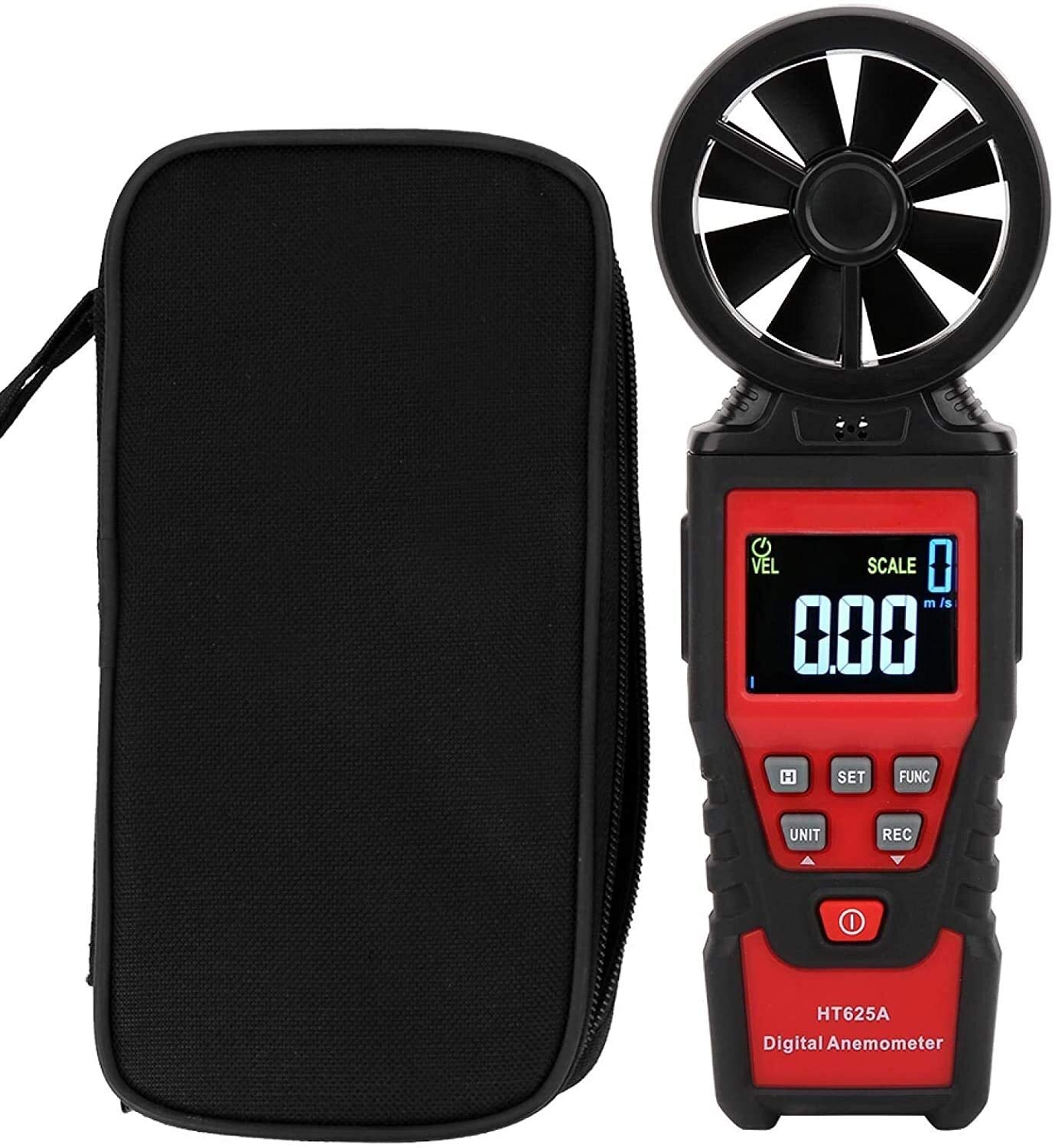 JJJ L'anemometro, può misurare la velocità del Vento, Il Volume dell'Aria, la Temperatura e l'umidità, l'anemometro Portatile