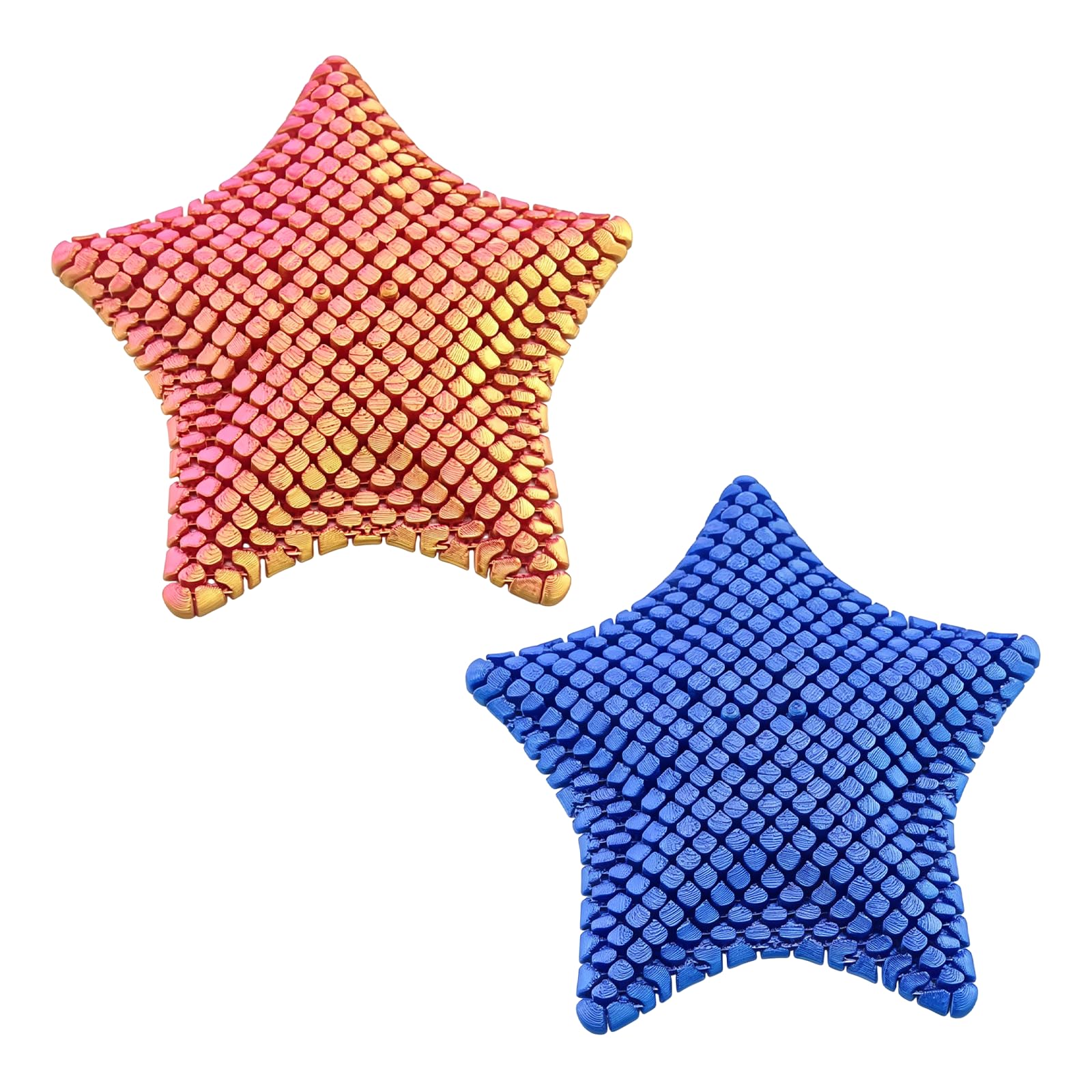 2Pack 3D Printed Starfish Fidget Toy 12cm Stretchable Flexible Funny Sensory Star Toy Portable Cute Fidgets Starfish for Stress Relief and Focus Men Women Teens Workers (B)