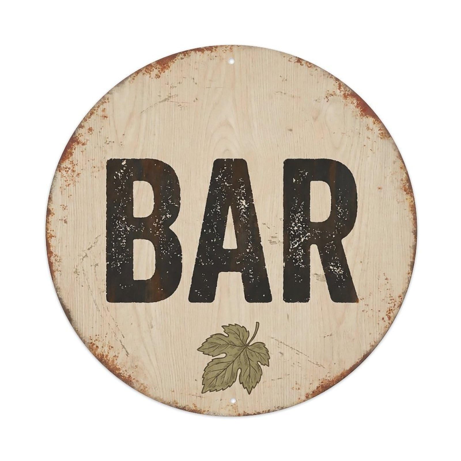 Vintage Beer BAR Spruce Wood Retro for Pub Metal Tin Sign