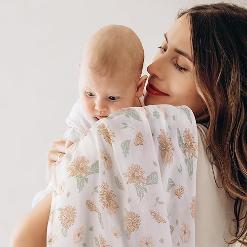 Miniatura 83 de GLLQUEN BABY Manta receptora de muselina de algodón para niño, manta para envolver a recién nacidos, transpirable y suave, mantas para bebé, doble