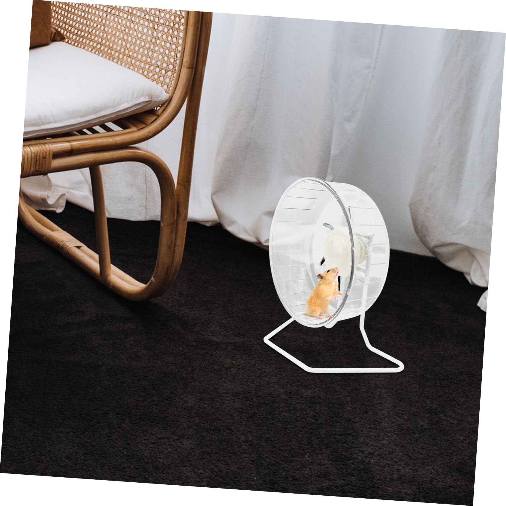 Hamsterlaufrad Leise für Maus und Gerbil, Kunststoff Eisen Weiß