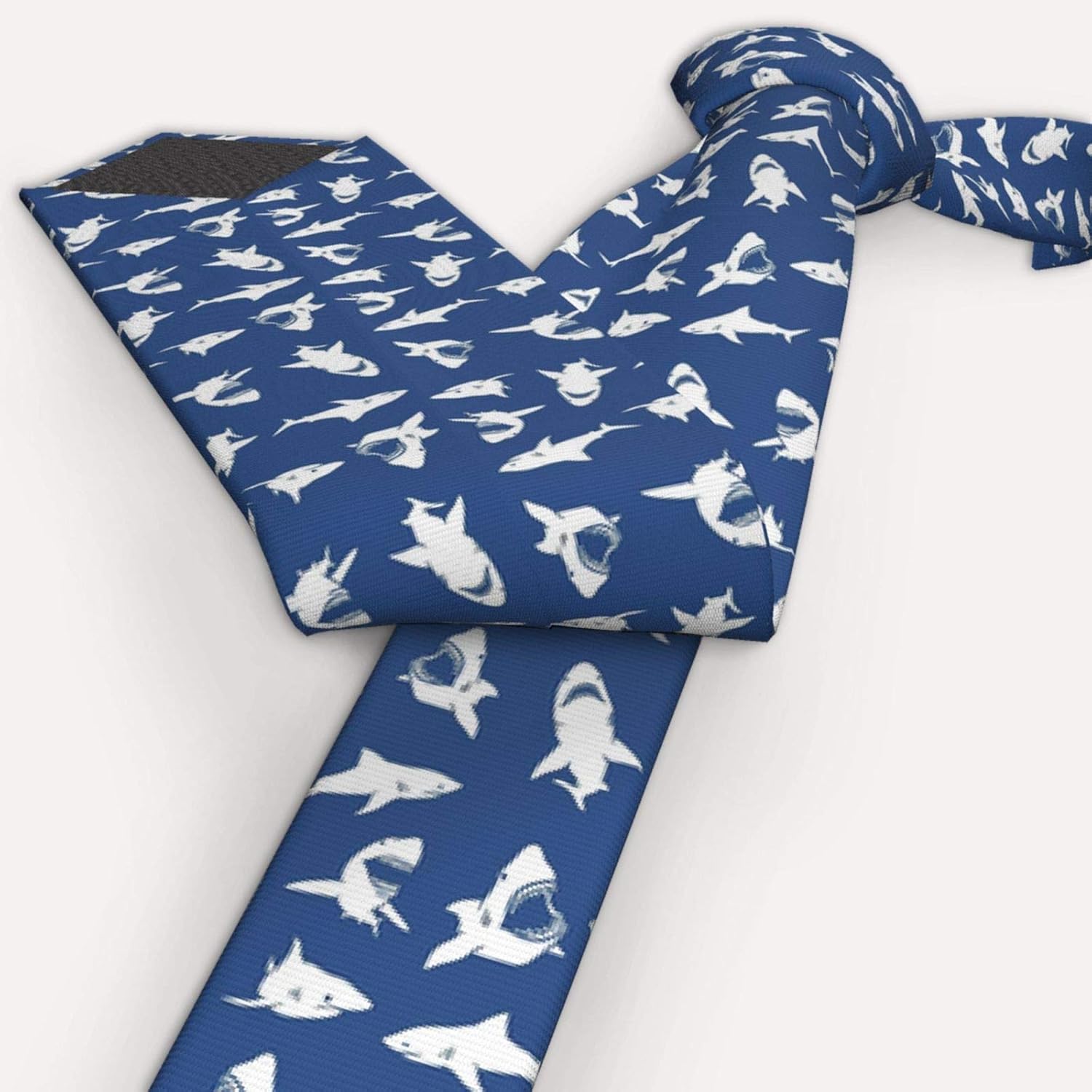 Men's Necktie Polyester Tie Sea Shark Necktie Funny Animal Neck Ties Soft Comfortable Business Gentleman Tie : Clothing, Shoes & Jewelry