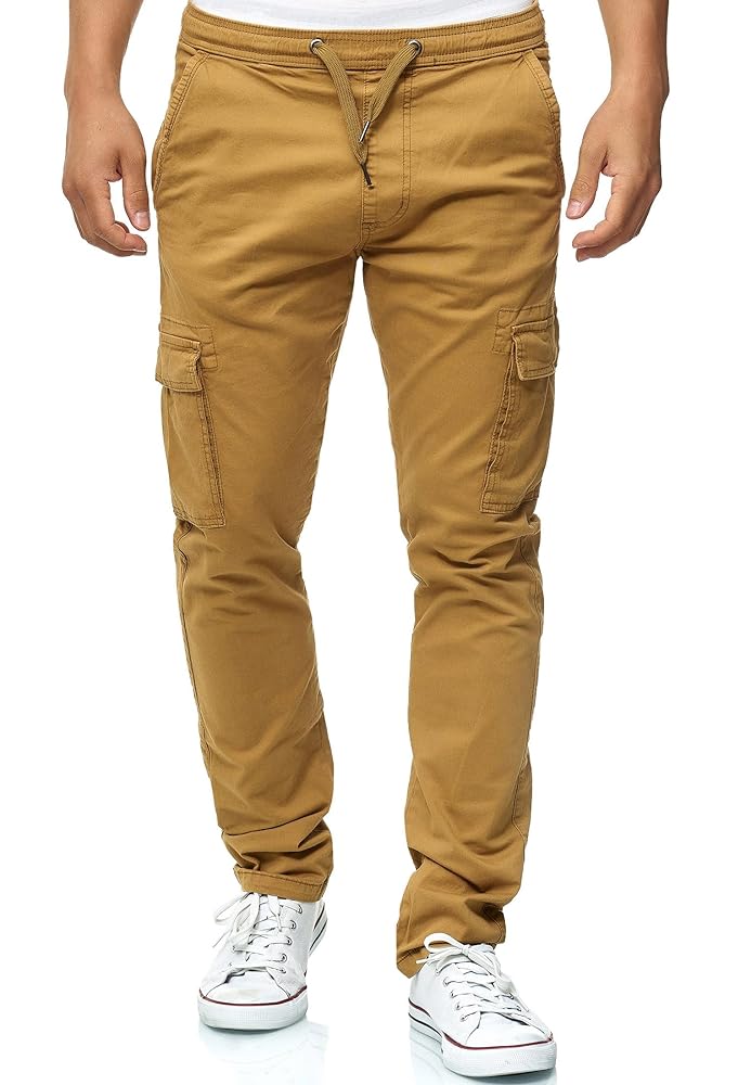 Pantaloni Cargo Uomo Indicode Mathen - 98% Cotone, Con Cintura, Tasche Multiple, Vestibilità Regolare - Foto 13