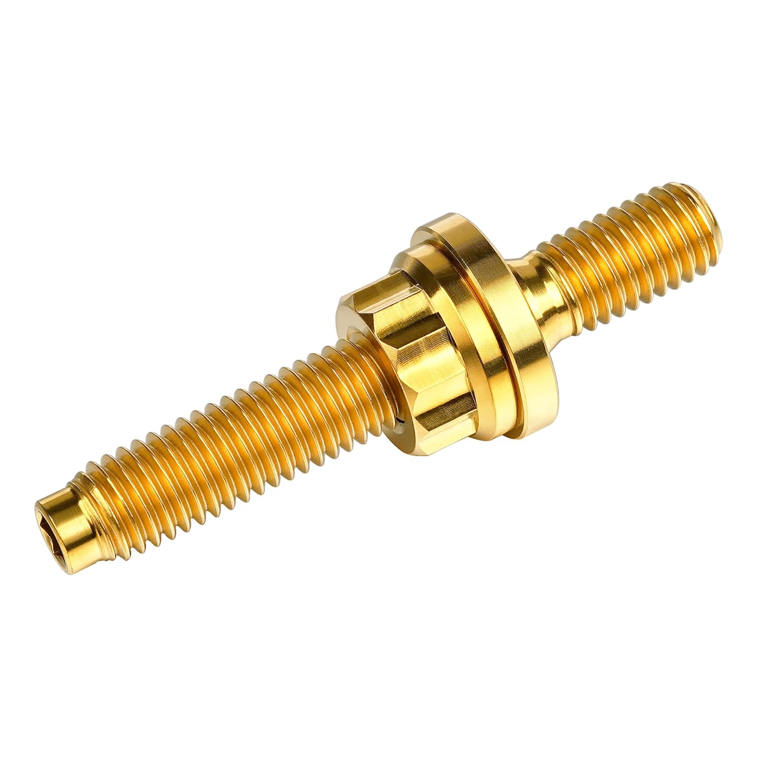 Titanium Bolt M8 M10x45 54 55 65mm Pitch 1.25 Automotive Exhaust Manifold Stud Kit Screws Nuts Washers Kit 4pcs/Sets (Gold, M8x55mm Pitch 1.25)