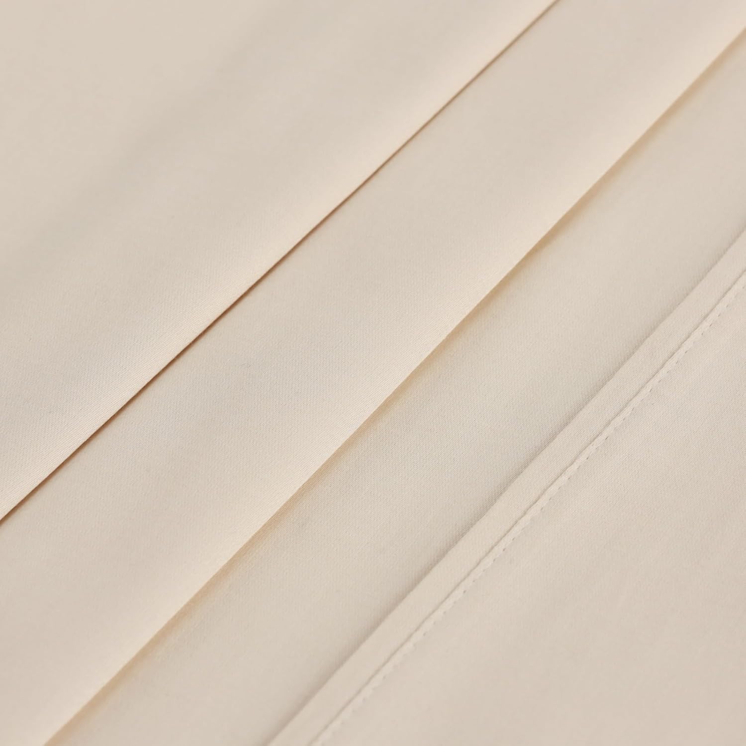 Superior Egyptian Cotton 300 Thread Count Bed Sheet Set, 2 Elastic Deep Pocket Fitted Sheets, 1 Flat Sheet, 2 Pillowcases, Daily Soft Sheets, Luxury, Plush, Home Essentials, Split King, Ivory - Image 4