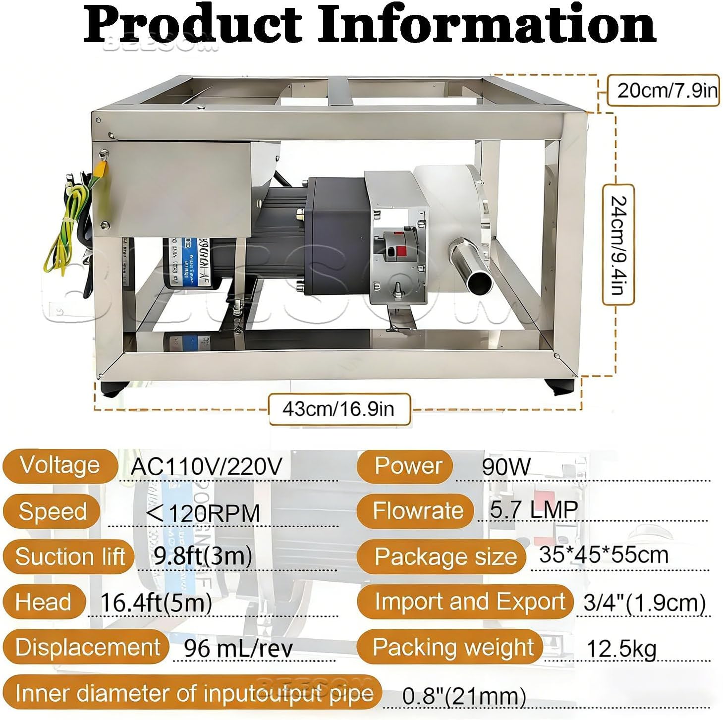 Viscous Liquid Pump,10l/Min Liquid Honey Transfer Pump Paste Pump,Electric Honey Dispenser,Bi Directional Liquid Pump,for Filling or Conveying Viscous Liquid