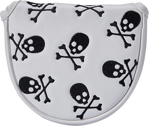Golf Club Skull Skeleton Mallet Putter Cover Magnetic Closure PU Leather Headcover