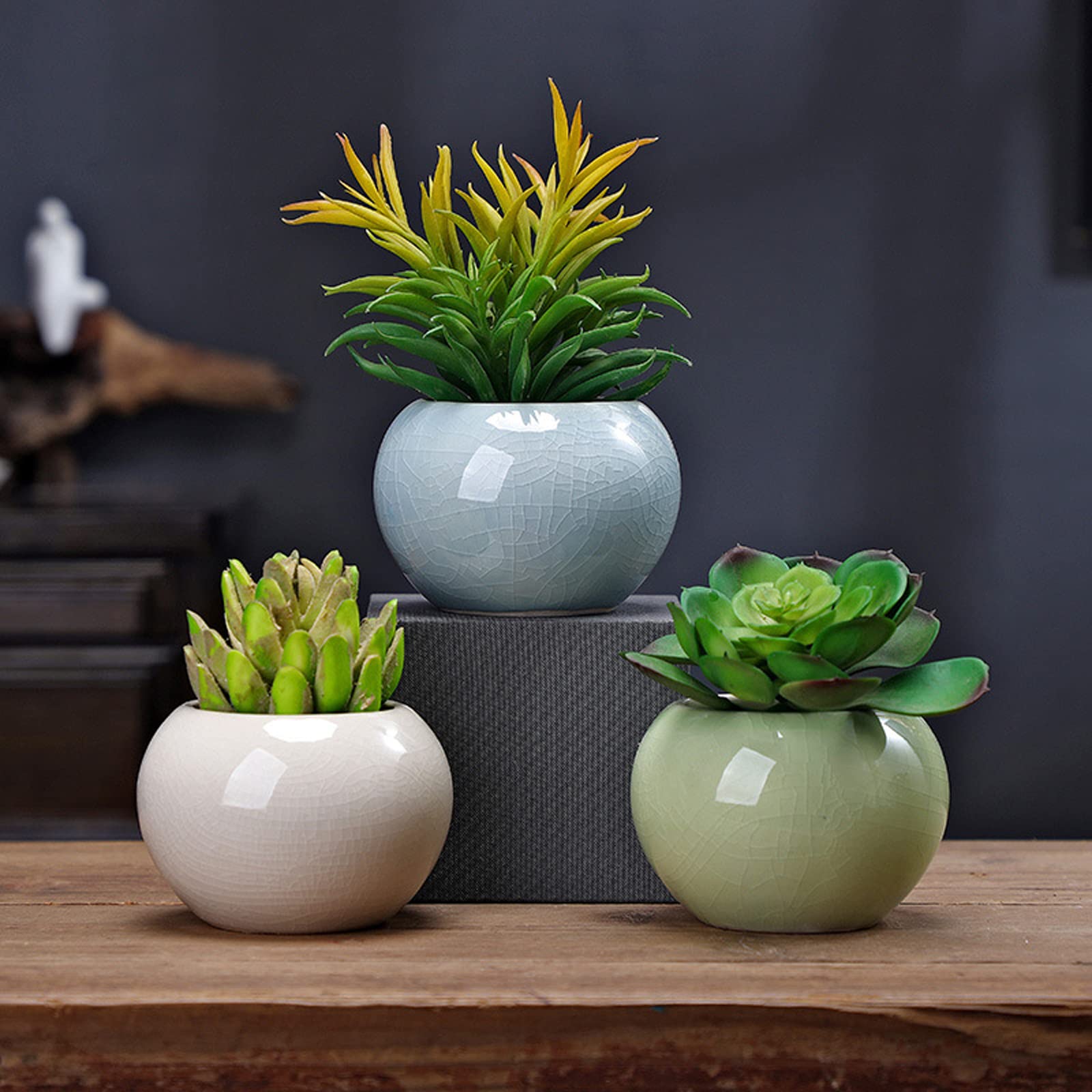 Vasi da Giardino Vaso da Fiori Crack, Fioriera in Ceramica per Piante da Esterno per Interni, Vasi da Giardinaggio con Foro di Drenaggio per Ufficio sul Balcone di casa