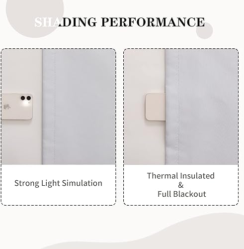 Miniatura 4 de Melodieux Forro de cortina 100% opaco con aislamiento térmico para cortinas de 84 pulgadas de largo, blanco hueso/negro, 50 x 80 pulgadas, 1 panel