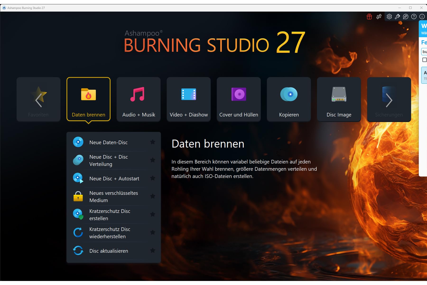 Burning Studio 27 - Professionelles Brennprogramm für CD, DVD & Blu-ray, Kopieren, Musik-Ripping (AAC/WAV), 4K H.265 Video, 1.800+ Autoradio-Profile, Datensicherung mit Kratzerschutz für Windows 11/10