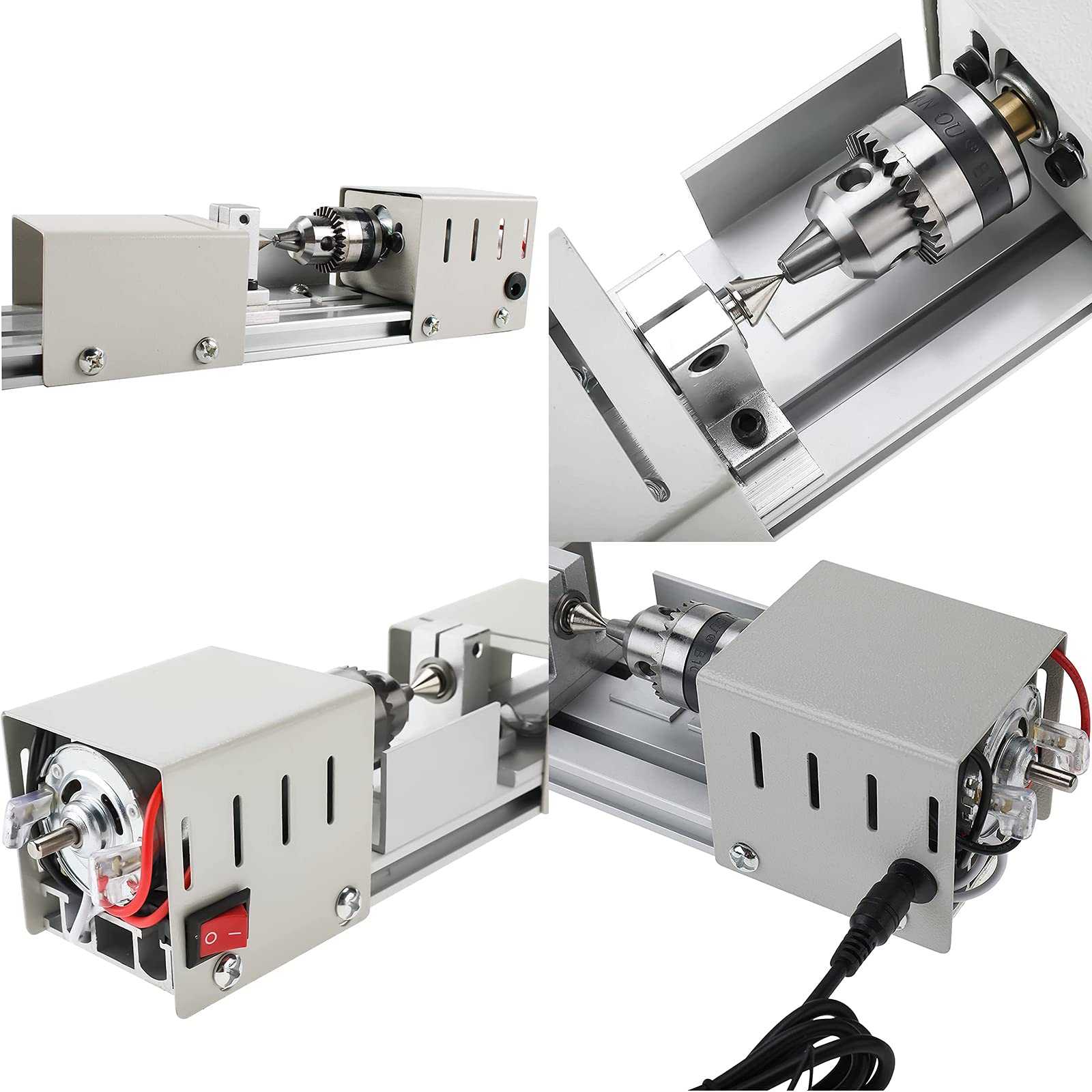 Mini Tour à Bois, Tour à Perles for Le Travail du Bois, 96 W, 7 Vitesses, avec Accessoires, Lot de 15