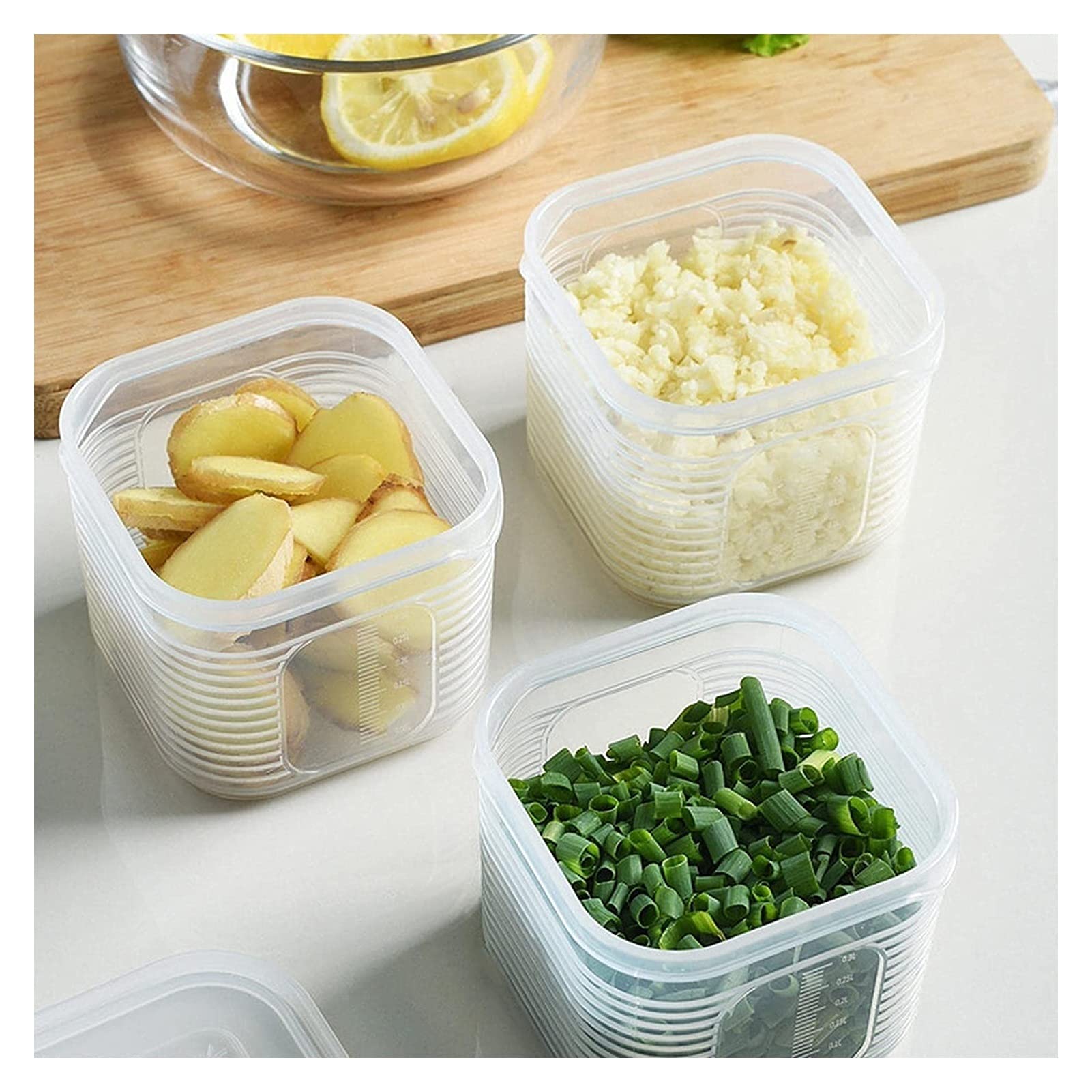JSY Caja de almacenamiento de plástico con tapa, organizador de cocina, nevera, piezas y accesorios