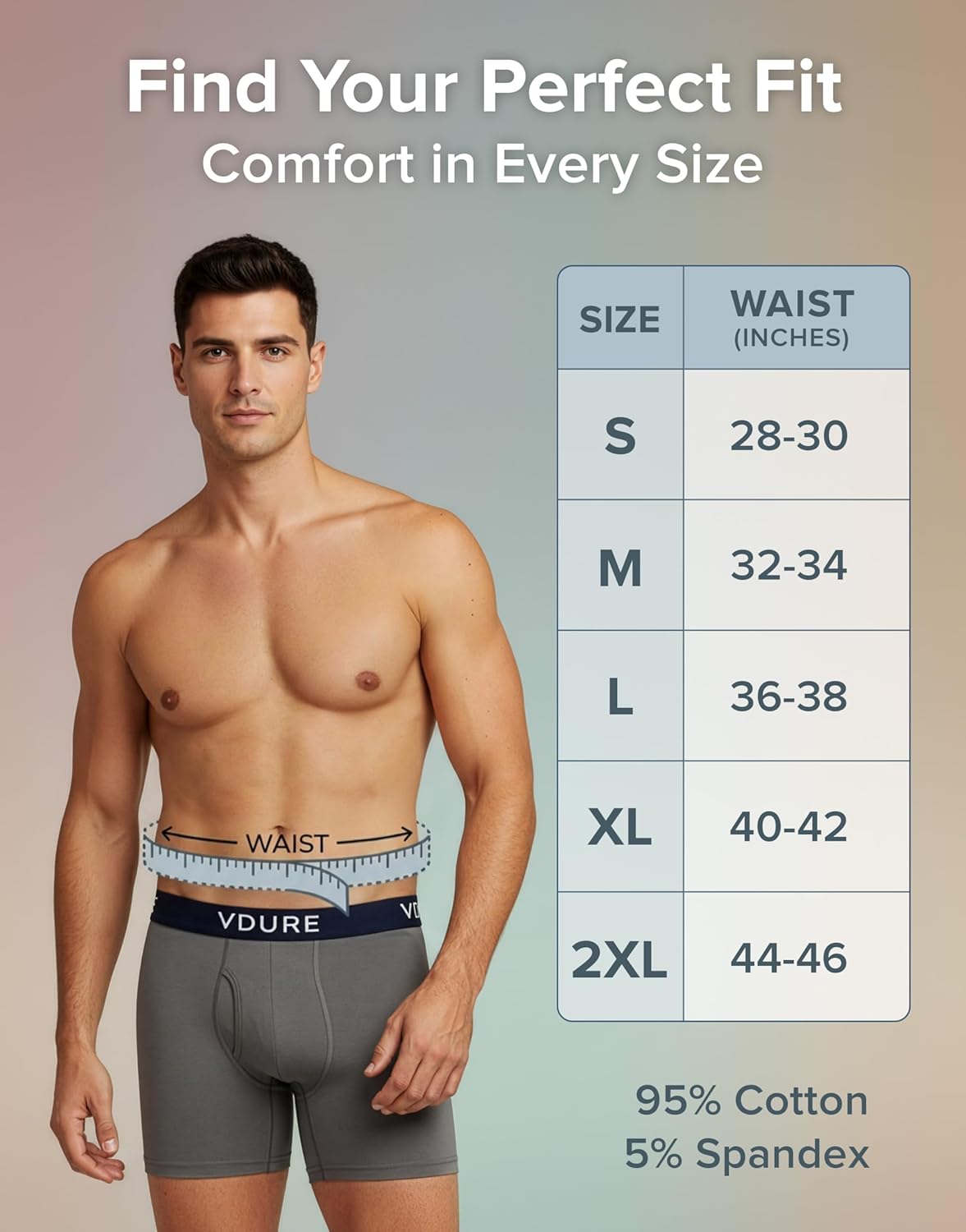 Men's Boxer Briefs – Soft Stretch Cotton Mens Underwear with No-Roll Waistband, Supportive & Effortless Fit- Multipack - Image 6