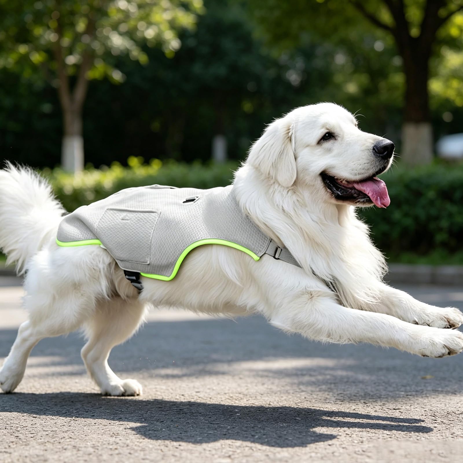 Kühlweste Hund atmungsaktives Netzgewebe, Kühlweste mit 360° Reflektionsstreifen,Sonnenschutz Hund Hundejacke mit Verstellbare Schulterriemen, Hunde Hühlweste für Draußen Strand Wandern,Gray XXL