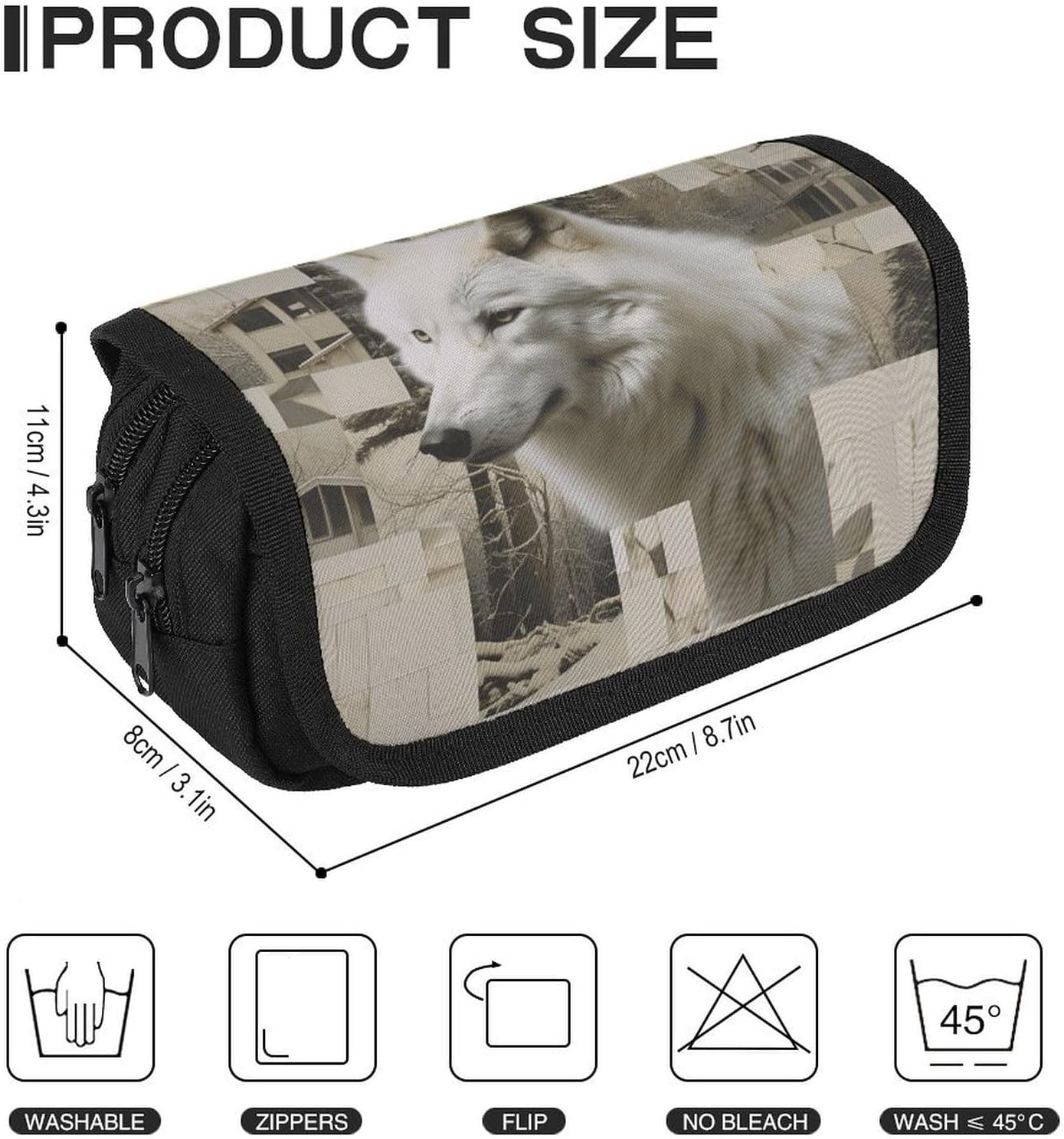 Wolves And Their Home Pencil Case Big Capacity Pencil Pouch image 2