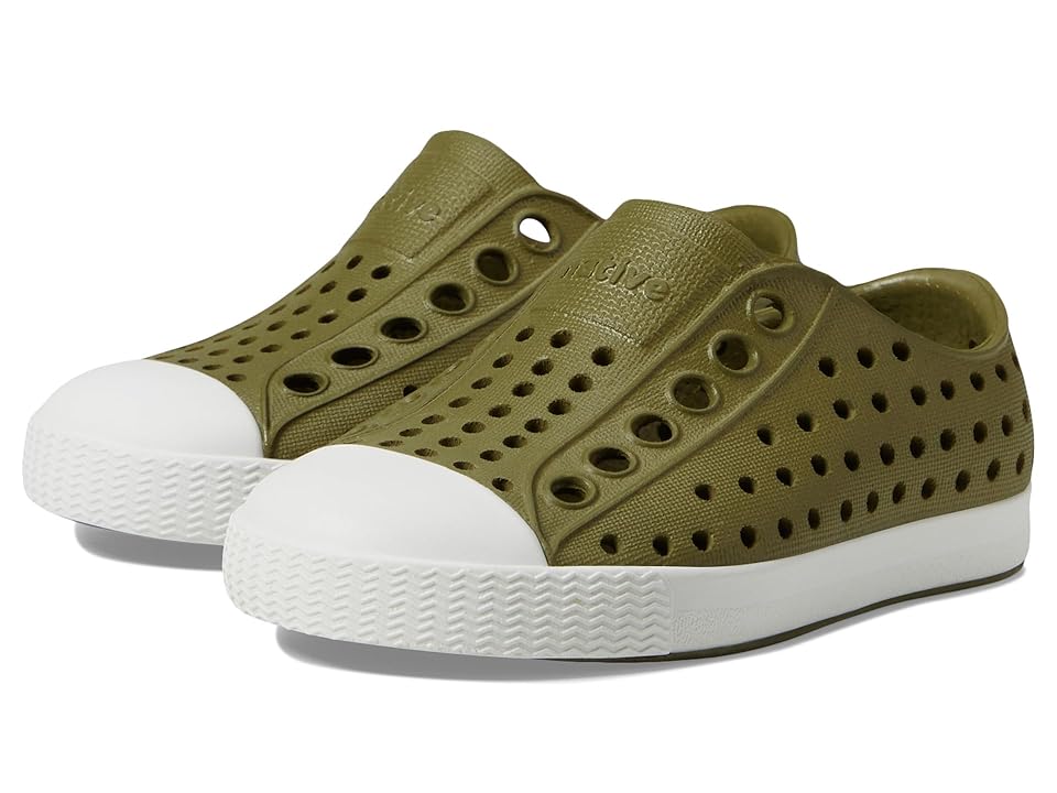 Native Shoes Kids Jefferson (Toddler/Little Kid) (Rookie Green/Shell White) Kid's Shoes INTERNATIONAL SHIPPING