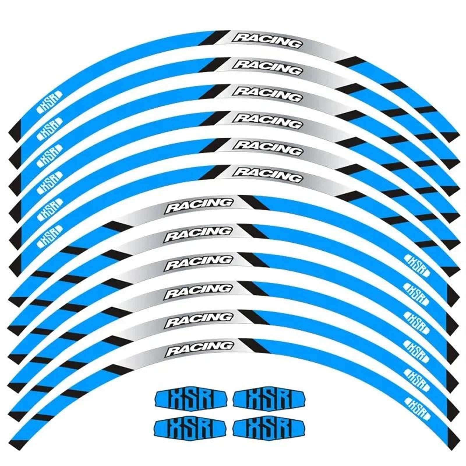 1 Set of Motorcycle Accessories Wheel Stickers Stripes Reflective Rim for Yamaha XSR 125 155 700 900(Style 2)