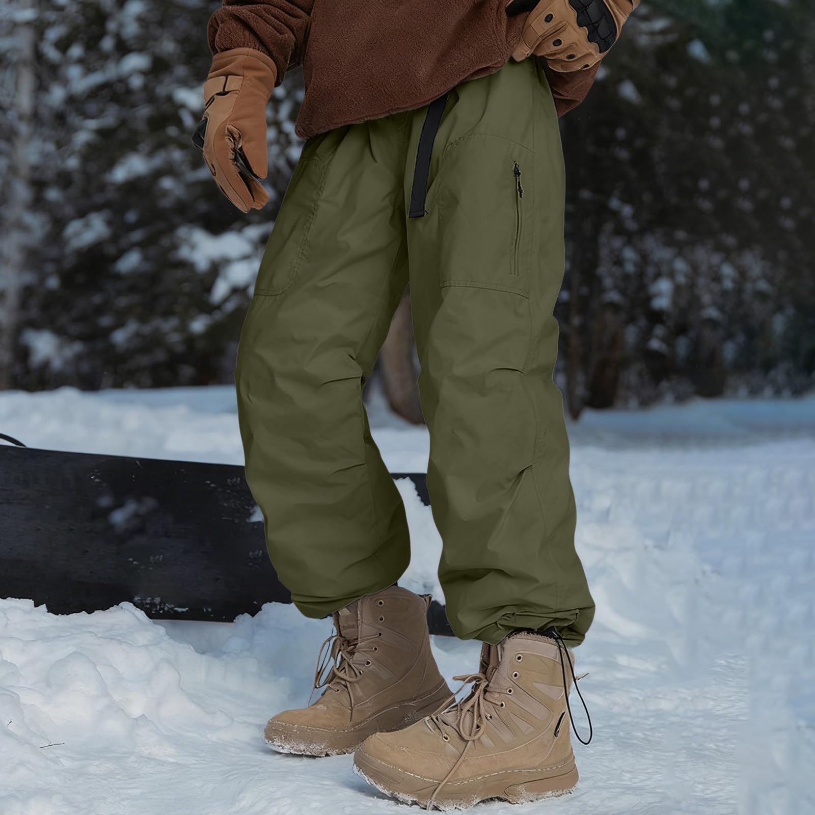 Pantaloni Sci Uomo Softshell Antiusura Impermeabili Baggy Neve Antiscivolo