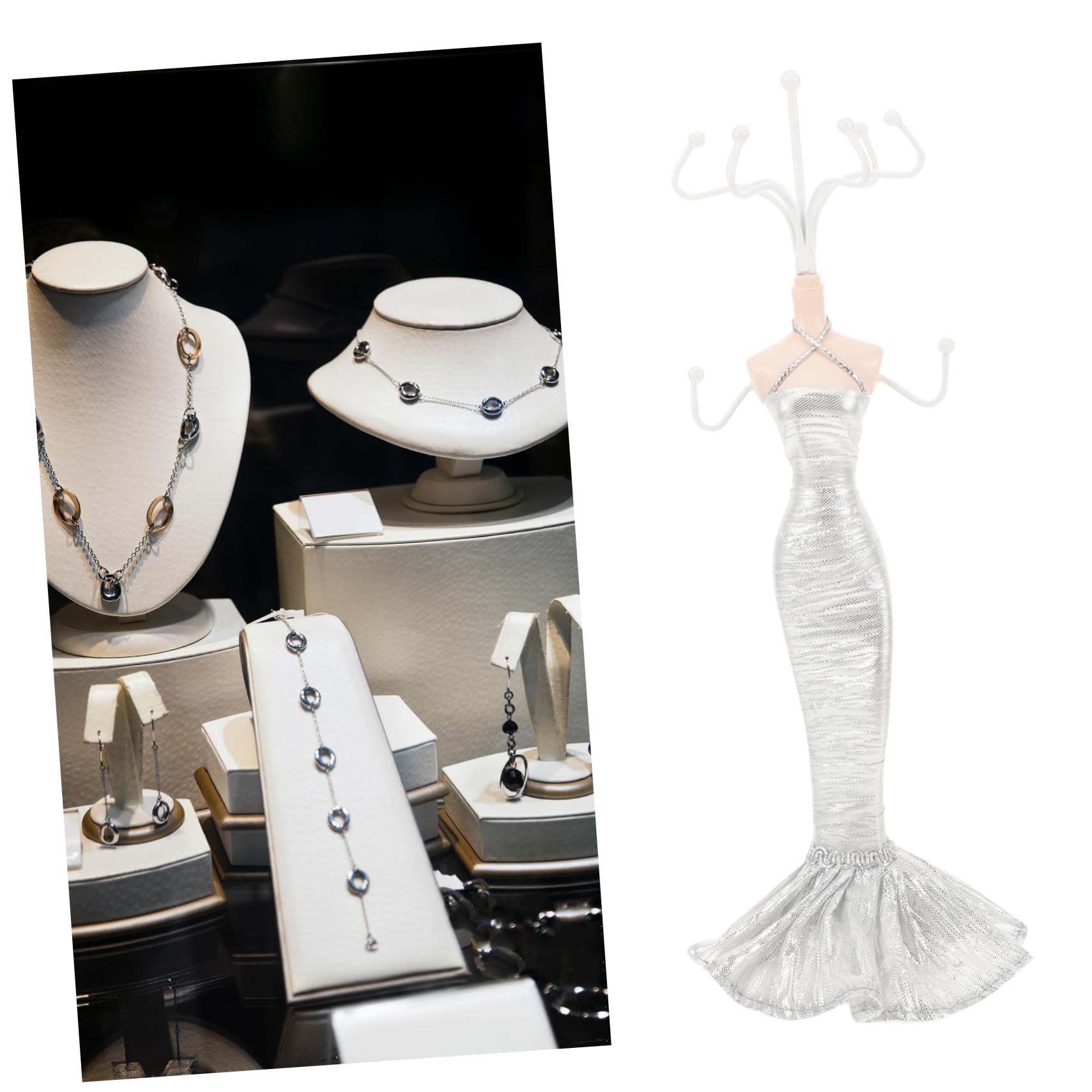 VANZACK Earring Necklace Display Stand 6 Tier Jewelry Rack Organizer Ring Storage Display