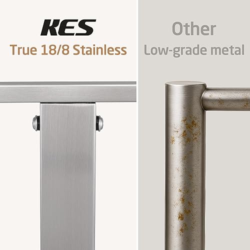 Miniatura 6 de KES Toallero de pie para baño, toallero de pie con base pesada de 2 niveles, soporte doble para toallas de baño de acero inoxidable 188, acabado