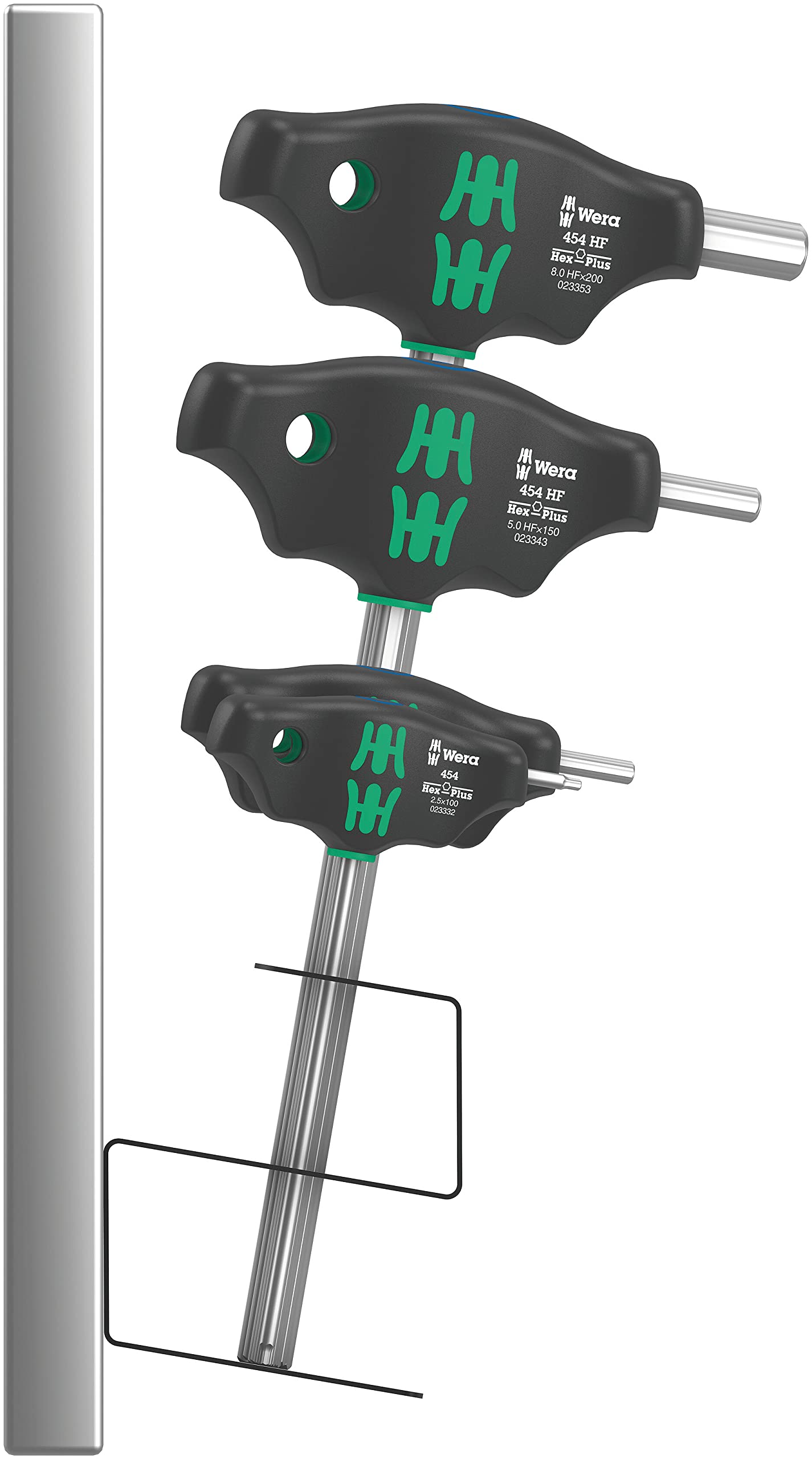 Wera 05023453001 454/7 HF Set 2 Jeu de tournevis Hex-Plus à manche en T et fonction de retenue, 7 pièces Noir