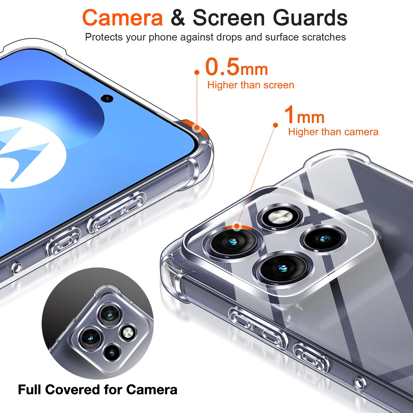 iVoler Cover per Motorola Moto Edge 60 Neo 5G / Edge 50 Neo 5G, Custodia Antiurto Trasparente per Assorbimento degli Urti con Paraurti in TPU Morbido, Sottile Morbida in Silicone TPU Protettiva Case