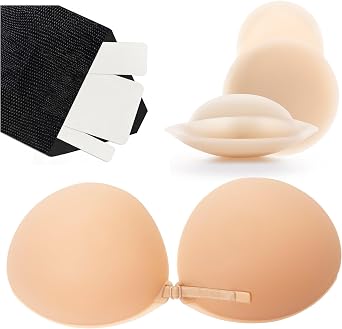 Nippies Outfit Solutions Kit - Includes 34C Silicone Contour Bra, Adhesive Nipple Covers with Lift & Stylin Tape | Daily, Travel, Bridal & Special Occasion Essentials