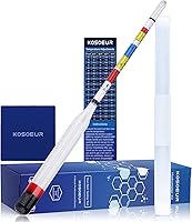 Kosoeur Triple Scale Hydrometer for Wine, Beer, Mead & Kombucha - Accurate ABV, Brix & Specific Gravity Tester Kit