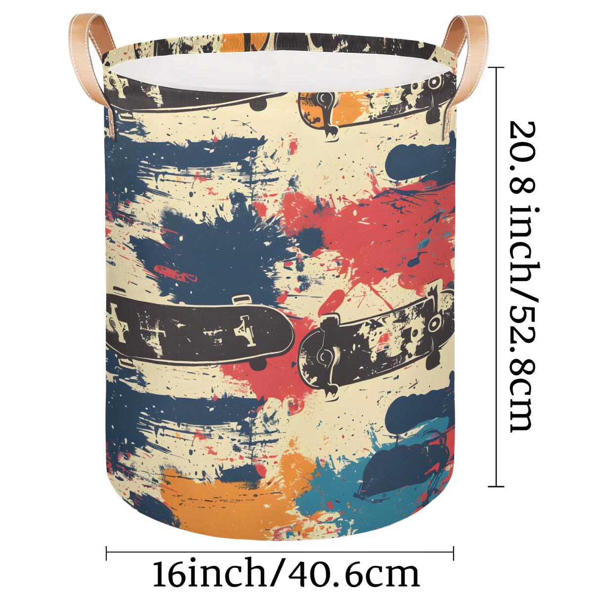 Gumuslen Tractor Truck Laundry Basket - Collapsible, Canvas, Waterproof, 16x20.8 Inches For Toys & Clothes