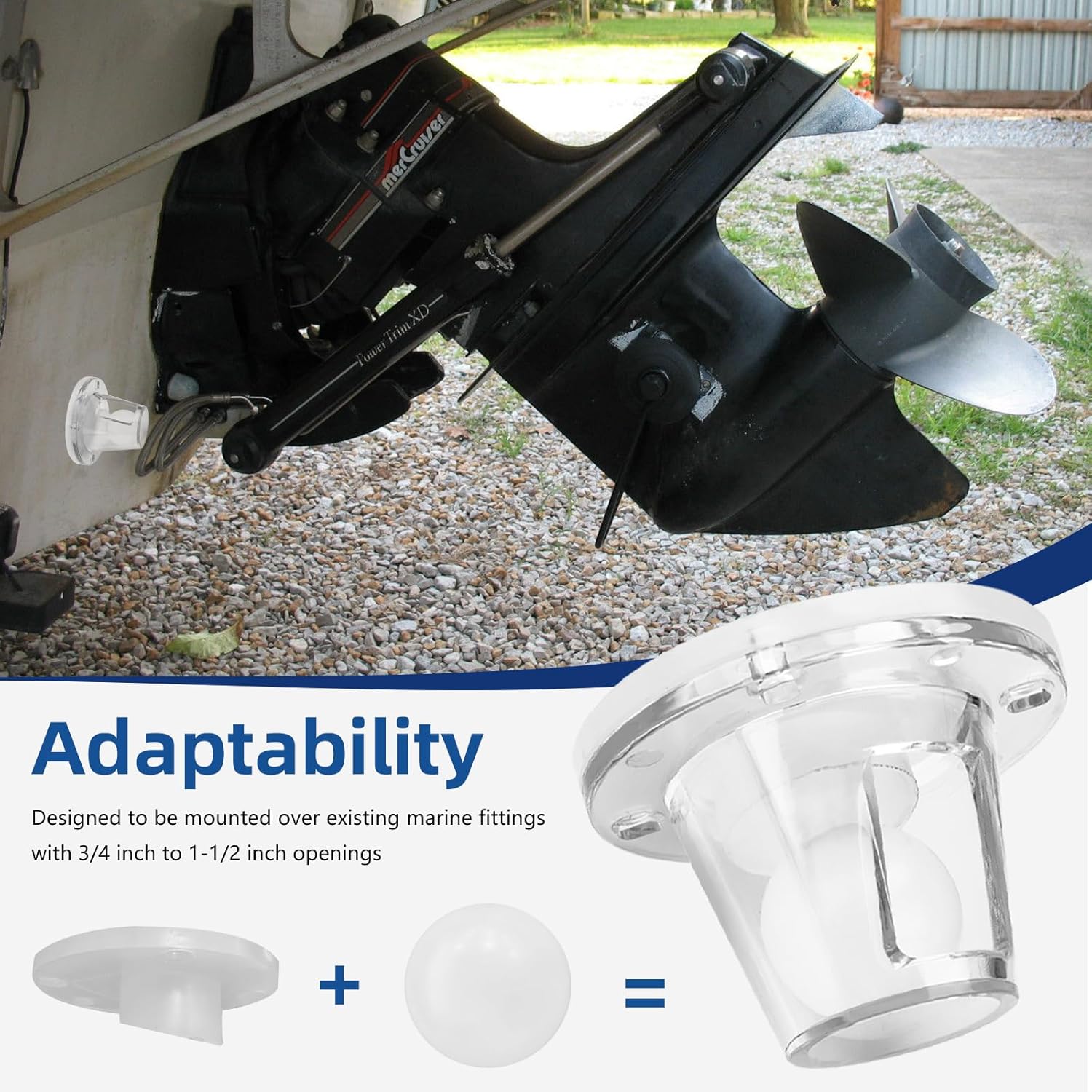 Boats Scupper Valves Fit for Boat Self-Bailing Ball Scuppers Valve Replaces Old Scupper Flapper Replacement Kit Fit 3/4 inch to 1-1/2 inch Inch Boat Fittings Opening, 4 Pcs