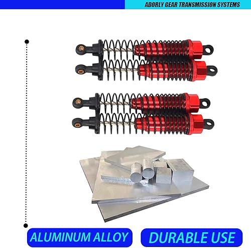 Miniatura 4 de 4 piezas de amortiguadores Rc de aluminio para 110 Redcat Blackout Parts Xte Pro, Xte, Xbe Pro, Xbe, Sc Pro, Sc Upgrades Shocks Rojo