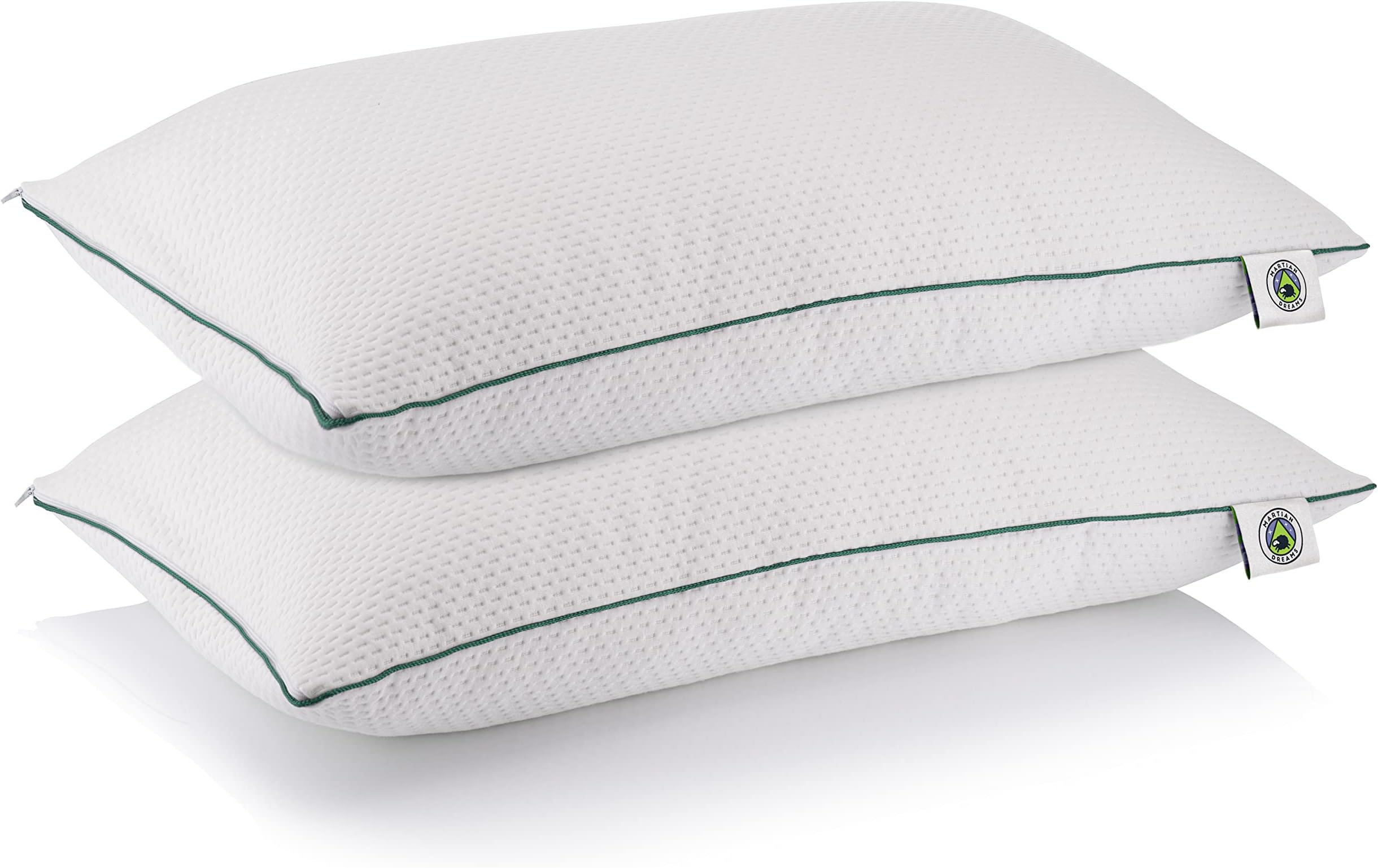 Martian Made Dreams Super King Luxury Hotel Pillows (2 Pack) - 100% Hypoallergenic Ultra Soft Microfibre Filling (50x90cm)