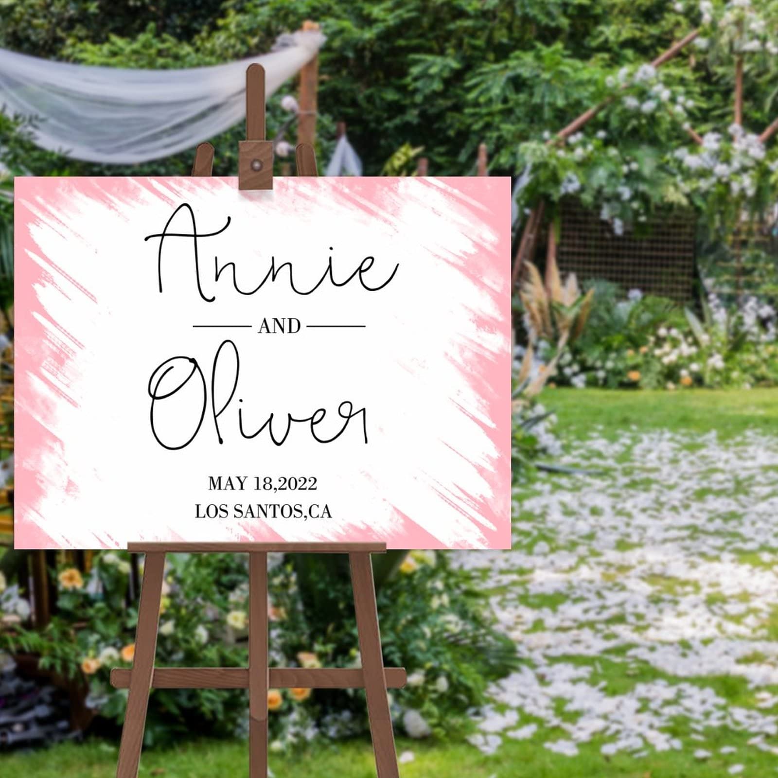 Splendide panneau de bienvenue de mariage en calligraphie personnalisée haut de gamme