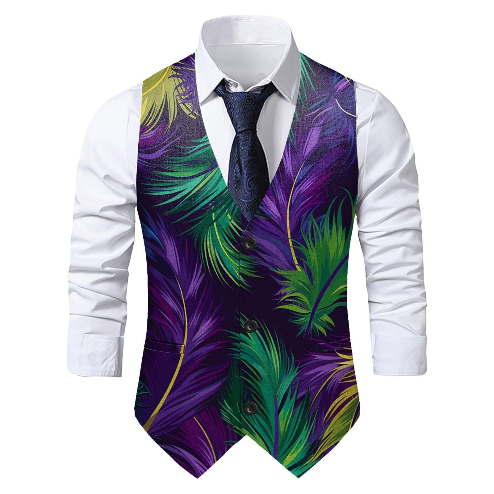 Gilet sans manches à imprimé carnaval chic et décontracté - 5