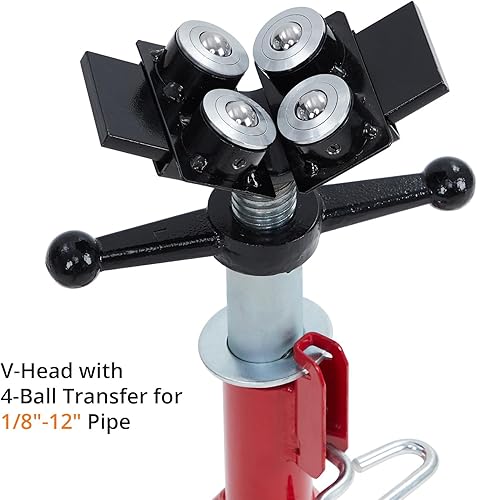 Miniatura 4 de Towallmark Soporte para gato de tubo de cabeza en V con transferencia de 4 bolas, altura ajustable de 28 a 52 pulgadas, soporte de gato de tubería