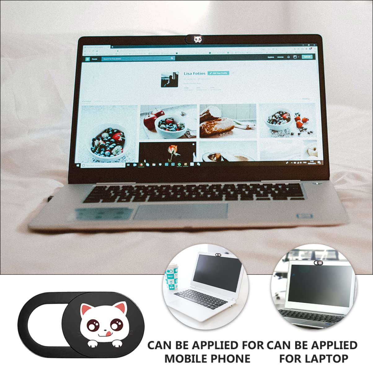 Abaodam 18piezas Cubierta De Privacidad para Webcam Diseño De Gato Deslizante y Fácil De Usar Protección para Laptop y Tablet Anti-Hacker y Seguridad Digital