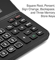 Vista 3 de Staples Calculadora básica de batería de 10 dígitos/energía solar, negro, paquete de 2 (ST250-CCVS)