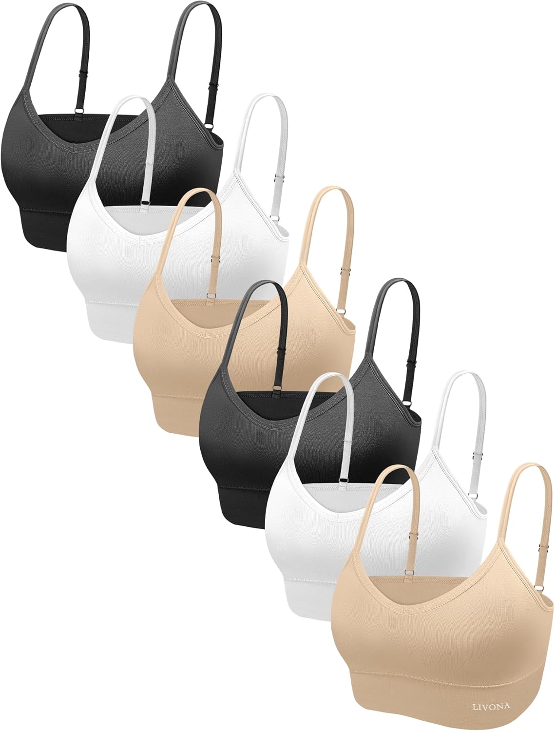 Youth Training Bras for Girls-Sports Bra, Wirefree Bra, Padded Everyday Bra Bralette,Crop Cami Tank Top (6-14) - Image 7